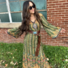 Green with Gold Foiling Caftan